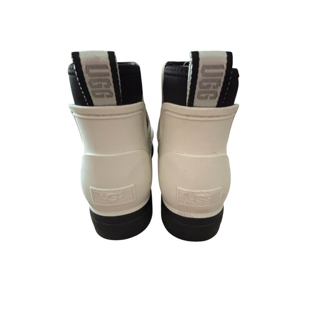 UGG Women's Droplet White Size 11 Rain Boots Booties Rubber Sheep Fur Lining - Picture 7 of 8